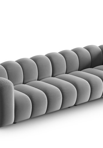 MICADONI Lupin Modul sofa, 4 seter - gr flyel og sort plast