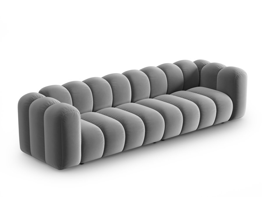 MICADONI Lupin Modul sofa, 4 seter - gr flyel og sort plast