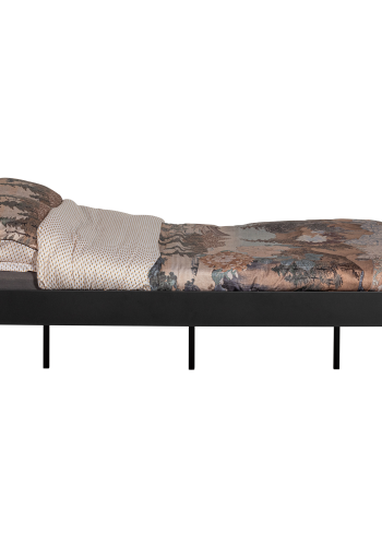 WOOOD MEES queen size-seng metall svart 120x200 cm