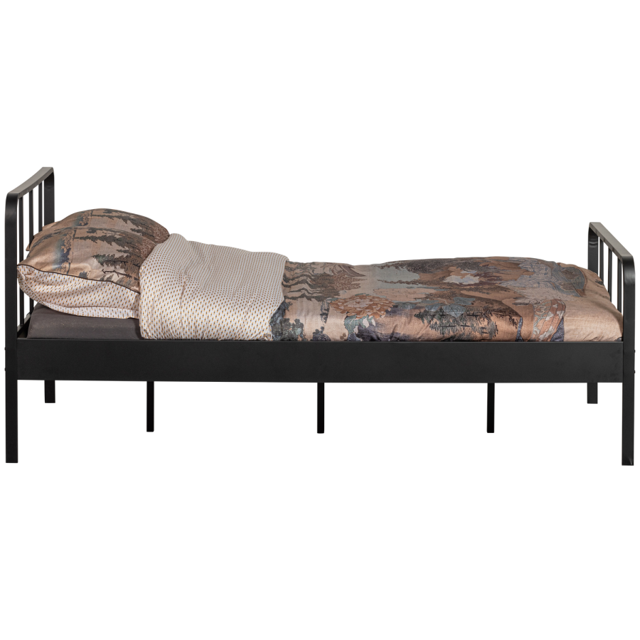 WOOOD MEES queensize seng metal sort 120x200cm