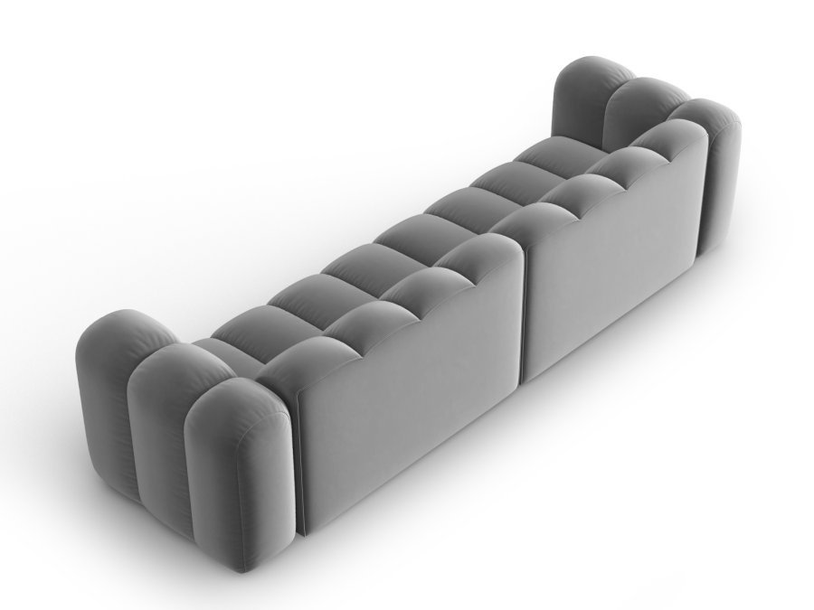 MICADONI Lupin Modul sofa, 4 seter - gr flyel og sort plast