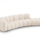 MICADONI Lupin Modul sofa, hyre, 5 seter - beige chenille og sort plast