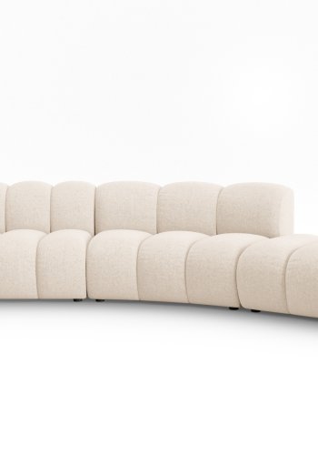 MICADONI Lupin Modul sofa, hyre, 5 seter - beige chenille og sort plast