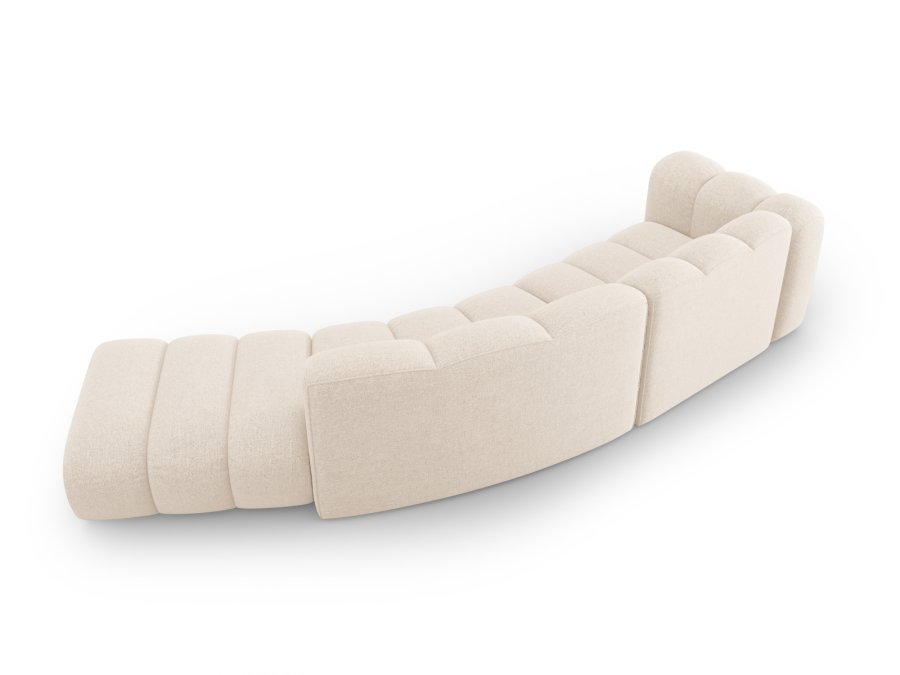 MICADONI Lupin Modul sofa, hyre, 5 seter - beige chenille og sort plast