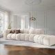 MICADONI Lupin Modul sofa, hyre, 5 seter - beige chenille og sort plast