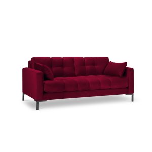 MICADONI Mamaia sofa, 2 sder - rd fljl og sort metal