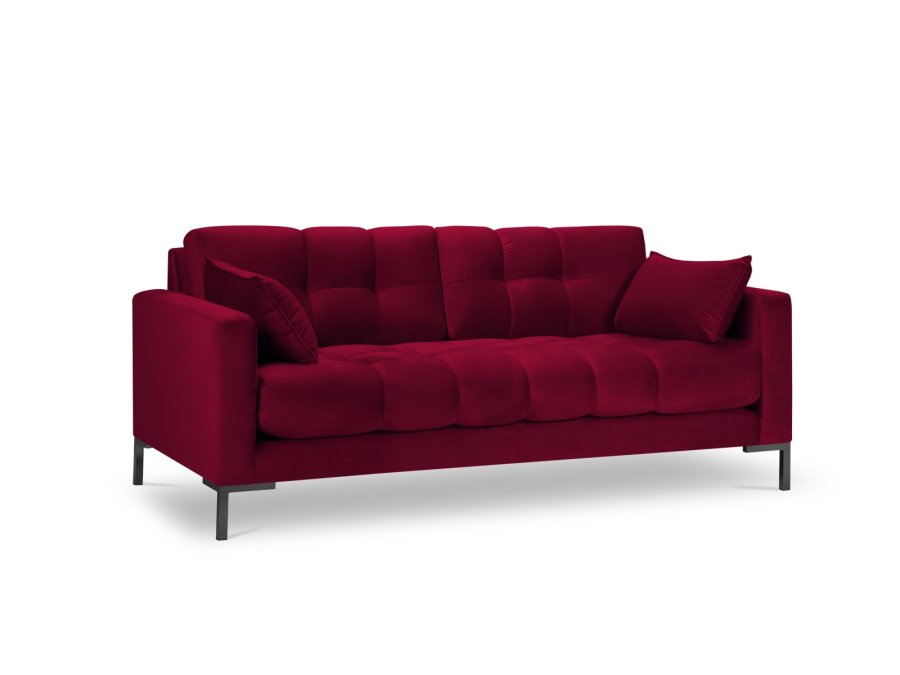 MICADONI Mamaia sofa, 2 sder - rd fljl og sort metal