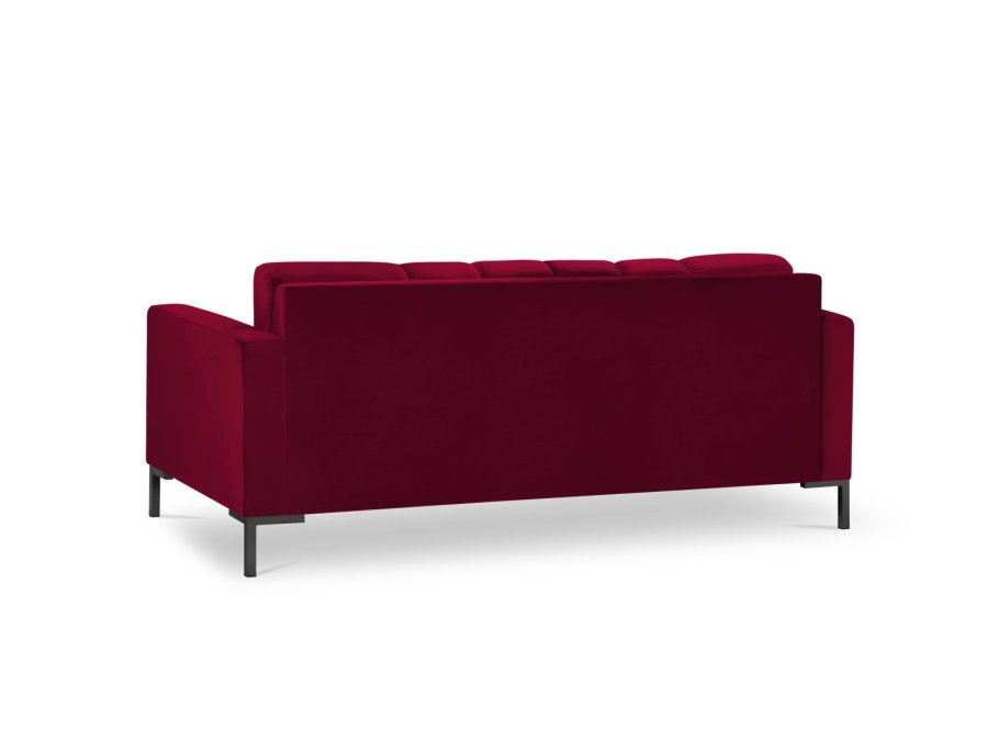 MICADONI Mamaia sofa, 2 sder - rd fljl og sort metal