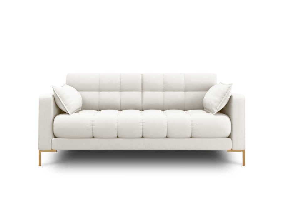 MICADONI Mamaia sofa, 2 seter - beige stoff og gullmetall