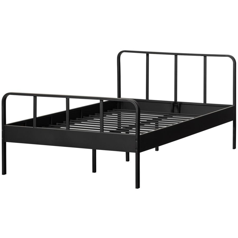 WOOOD MEES queensize seng metal sort 120x200cm