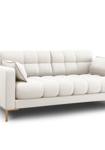 MICADONI Mamaia sofa, 2 seter - beige stoff og gullmetall