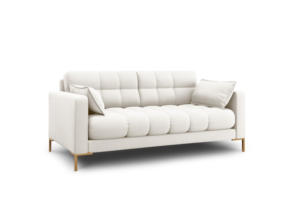 MICADONI Mamaia sofa, 2 seter - beige stoff og gullmetall