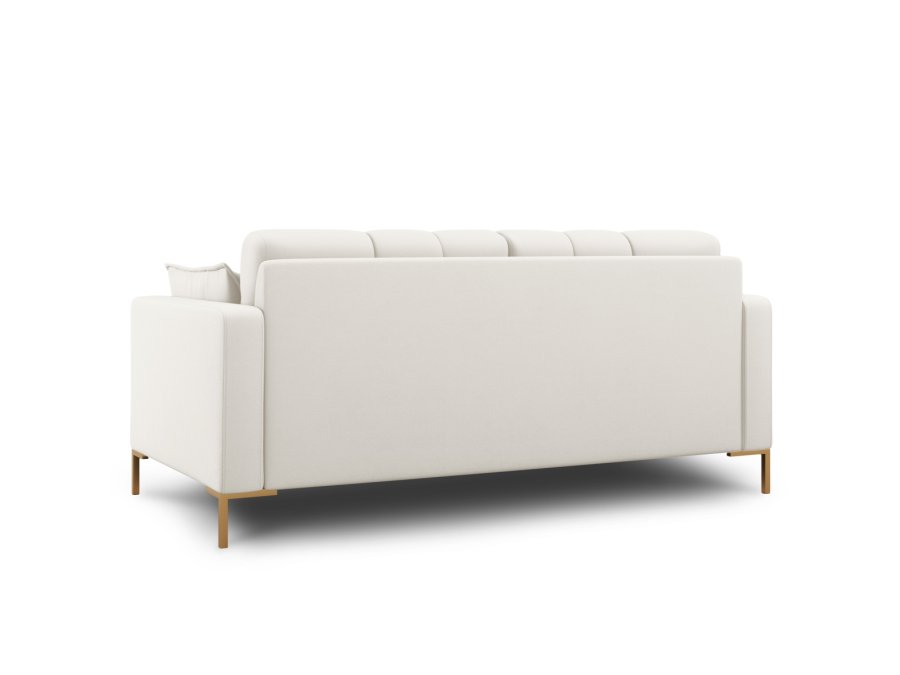 MICADONI Mamaia sofa, 2 seter - beige stoff og gullmetall