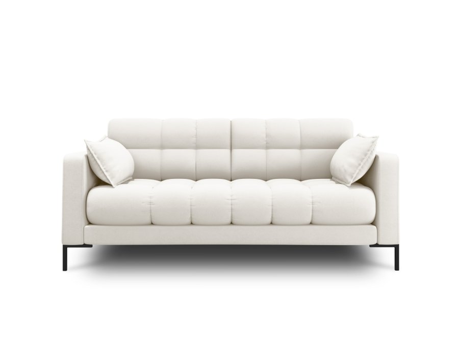 MICADONI Mamaia sofa, 2 seter - beige stoff og svart metall