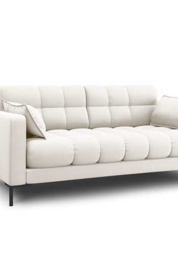MICADONI Mamaia sofa, 2 seter - beige stoff og svart metall