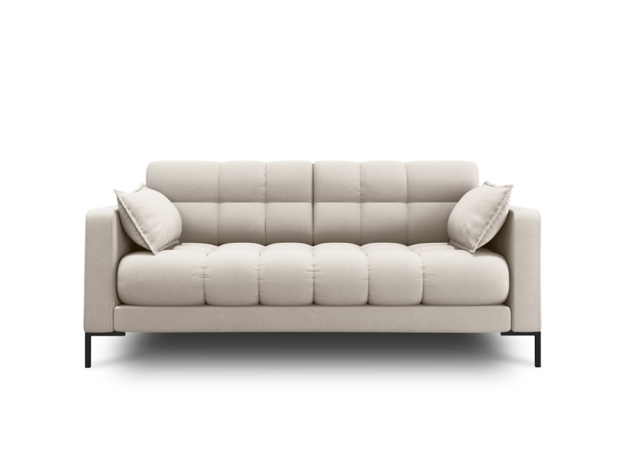 MICADONI Mamaia sofa, 2 seter - beige stoff og svart metall