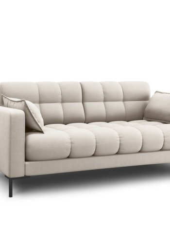 MICADONI Mamaia sofa, 2 seter - beige stoff og svart metall