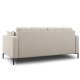 MICADONI Mamaia sofa, 2 seter - beige stoff og svart metall