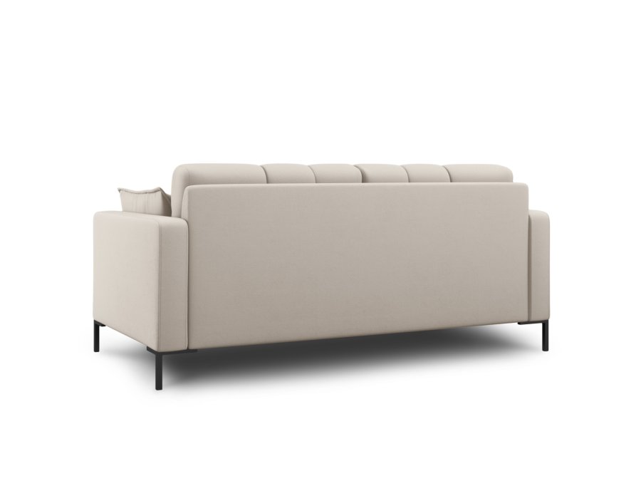 MICADONI Mamaia sofa, 2 seter - beige stoff og svart metall