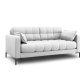 MICADONI Mamaia Sofa, 2 Sitze - grauer Stoff und schwarzes Metall