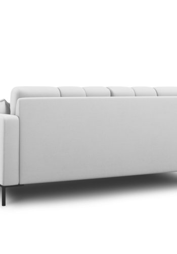 MICADONI Mamaia Sofa, 2 Sitze - grauer Stoff und schwarzes Metall
