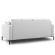 MICADONI Mamaia Sofa, 2 Sitze - grauer Stoff und schwarzes Metall