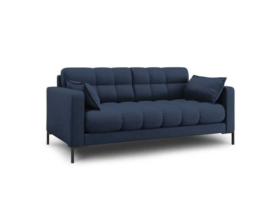 MICADONI Mamaia sofa, 2 seter - bltt stoff og sort metall