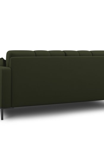 MICADONI Mamaia sofa, 2 seter - grnt stoff og svart metall