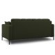 MICADONI Mamaia sofa, 2 seter - grnt stoff og svart metall