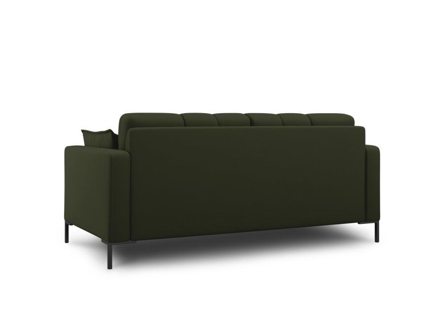 MICADONI Mamaia sofa, 2 seter - grnt stoff og svart metall