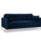 MICADONI Mamaia sofa, 3 seter - bl flyel og gullmetall