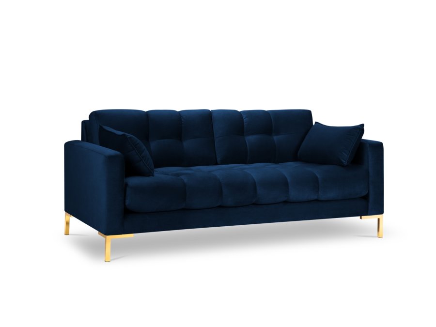 MICADONI Mamaia sofa, 3 seter - bl flyel og gullmetall