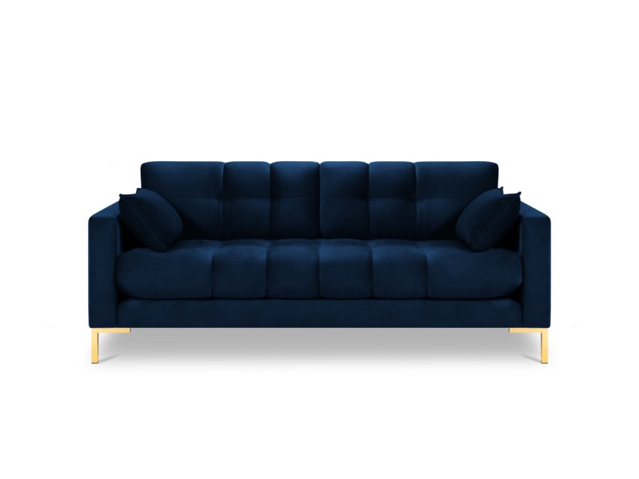 MICADONI Mamaia sofa, 3 seter - bl flyel og gullmetall
