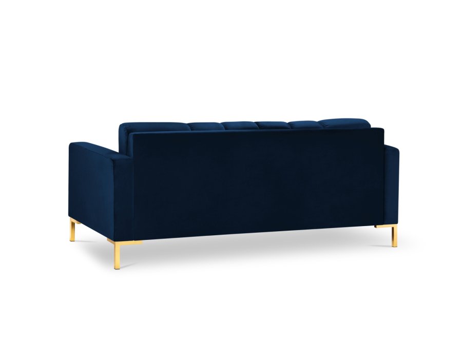 MICADONI Mamaia sofa, 3 seter - bl flyel og gullmetall