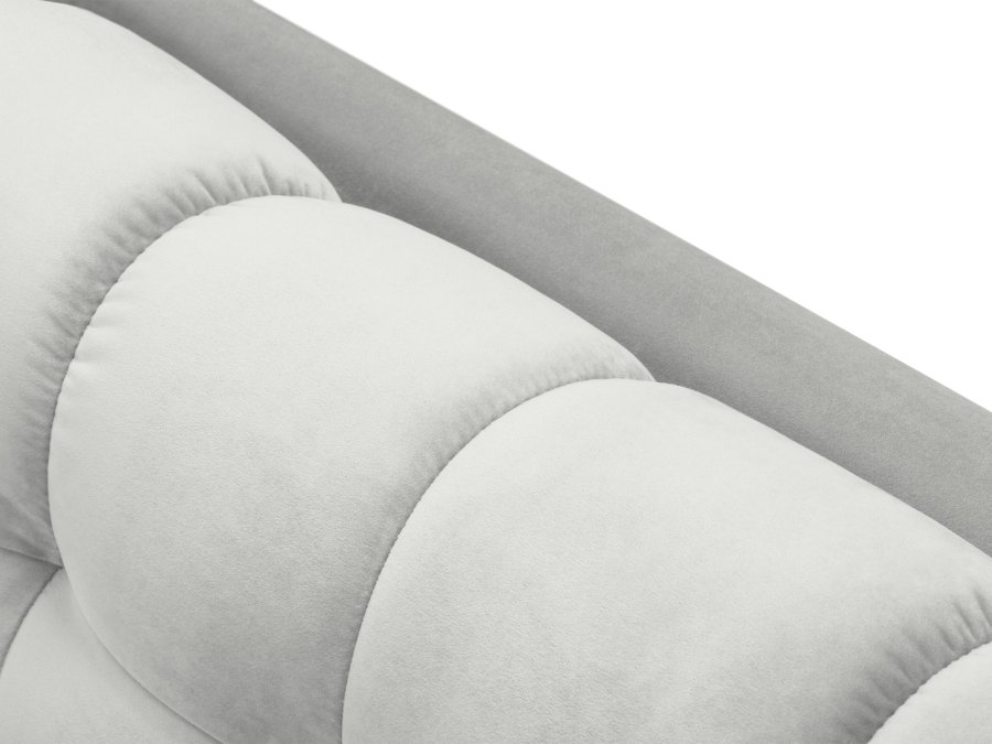 MICADONI Mamaia sofa, 3 seter - slvflyel og gullmetall