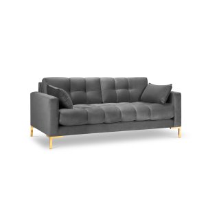 MICADONI Mamaia sofa, 3 sder - gr fljl og guld metal