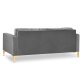MICADONI Mamaia sofa, 3 seter - gr flyel og gullmetall