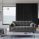 MICADONI Mamaia sofa, 3 seter - gr flyel og gullmetall