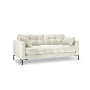 MICADONI Mamaia sofa, 3 sder - beige fljl og sort metal