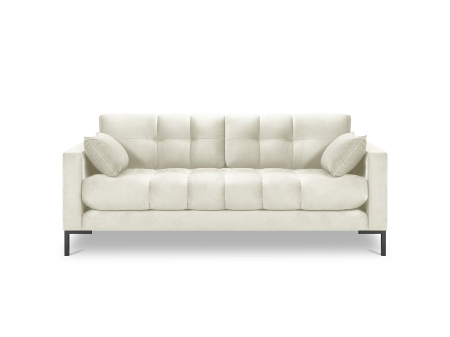 MICADONI Mamaia sofa, 3 seter - beige flyel og sort metall