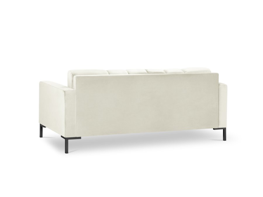 MICADONI Mamaia sofa, 3 seter - beige flyel og sort metall