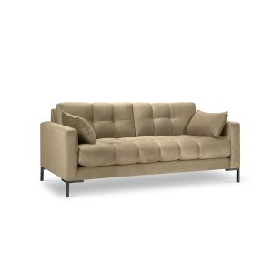 MICADONI Mamaia sofa, 3 sder - beige fljl og sort metal