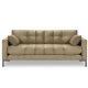 MICADONI Mamaia sofa, 3 seter - beige flyel og sort metall