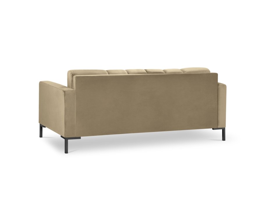 MICADONI Mamaia sofa, 3 seter - beige flyel og sort metall