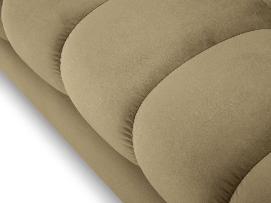 MICADONI Mamaia sofa, 3 seter - beige flyel og sort metall