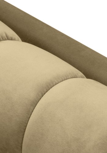 MICADONI Mamaia sofa, 3 seter - beige flyel og sort metall