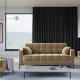 MICADONI Mamaia sofa, 3 seter - beige flyel og sort metall