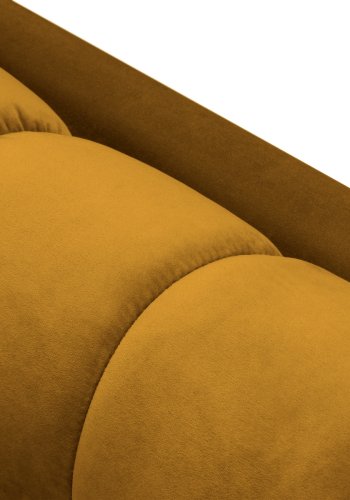 MICADONI Mamaia sofa, 3 seter - gul flyel og sort metall