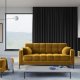 MICADONI Mamaia sofa, 3 seter - gul flyel og sort metall