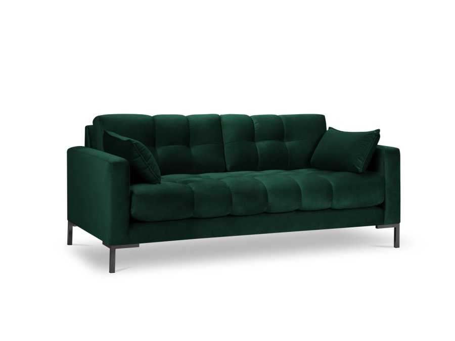 MICADONI Mamaia sofa, 3 seter - grnn flyel og sort metall